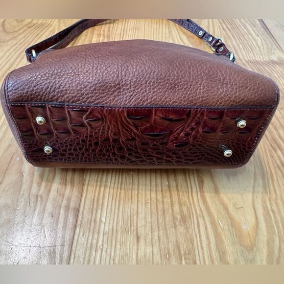 Brahmin Mini Arno Tri-Color Brown Leather Hand Shoulder Bag Melbourne - Picture 7 of 16